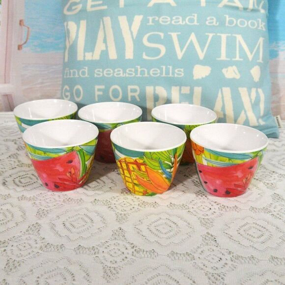 Beach Rules Throw Pillow and set of 6 Outdoor Collection Melamine Bowls - Picture 3 of 3